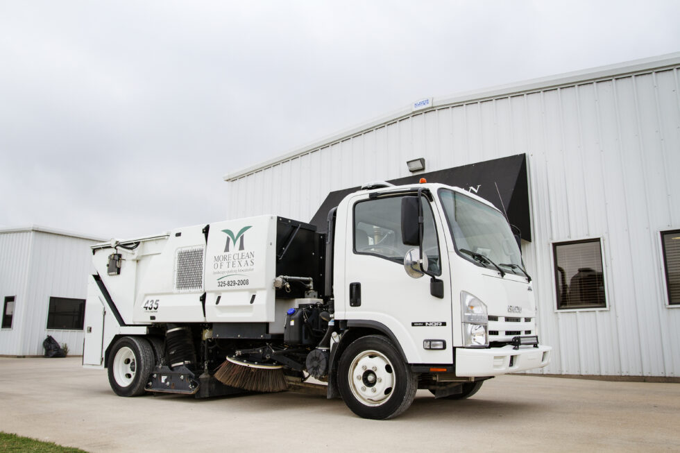 Texas Street Sweeping Service and Parking Lot Sweeping Services Photo of a Sweeping Truck