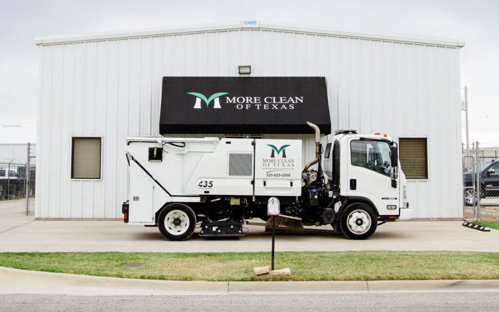 Texas Street Sweeping Service and Parking Lot Sweeping Services Photo of a Sweeping Truck